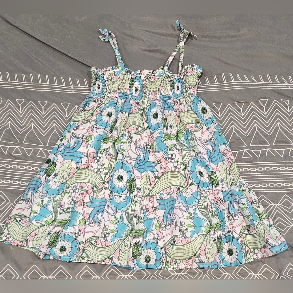 Janie And Jack Leilani Floral Smocked Sundress Girls Size 6